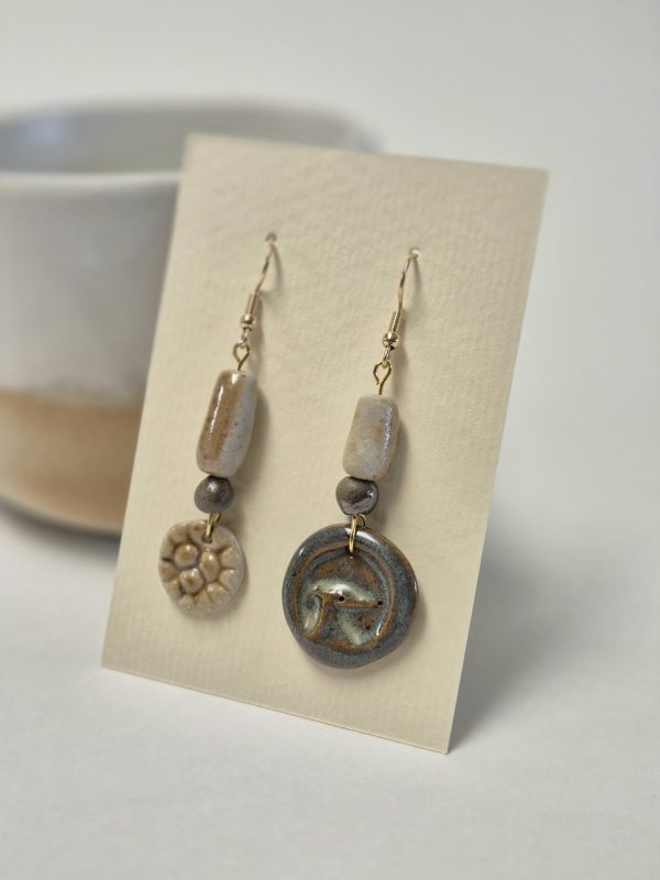 Ceramic wood fired earrings.