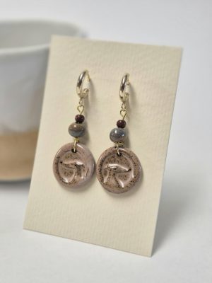 Ceramic whippet earrings