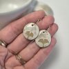Ceramic ginkgo earrings