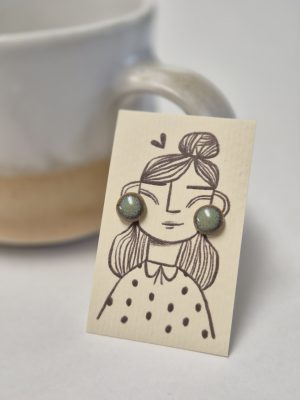 Ceramic turquoise stud earrings