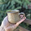 Dark wood fired cup