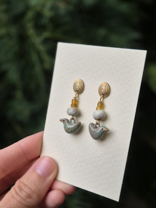 Woodland bird earrings