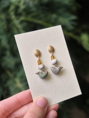 Woodland bird earrings